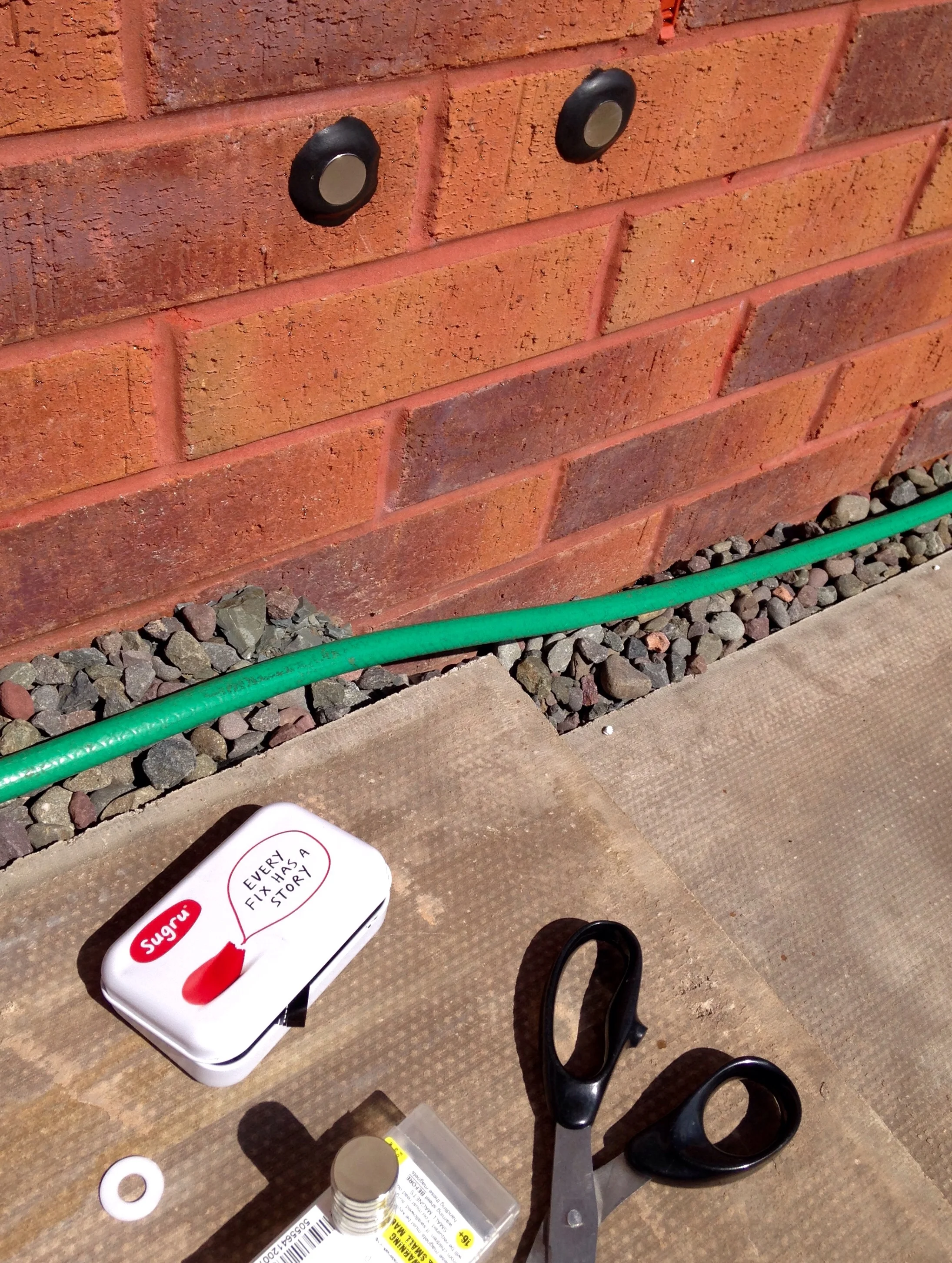 Sugru used to create magnetic mounts.