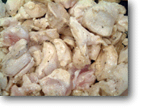 9. Now at 42 minutes , and this close up shows clearly that the major portion of meat has become heated to the core.