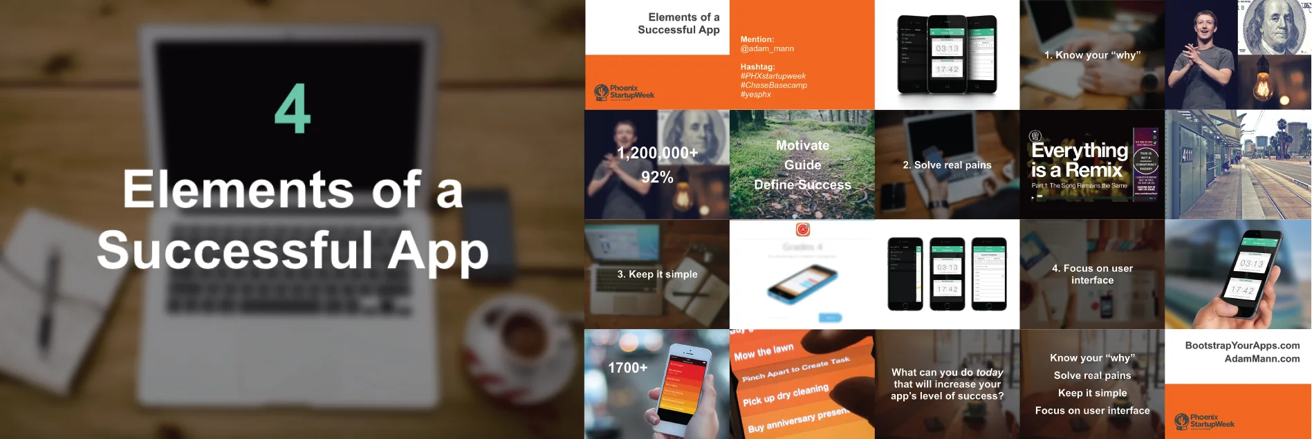 Freelance Graphic Designer Simply Adam Mann's Slide Deck for Phoenix Startup Week