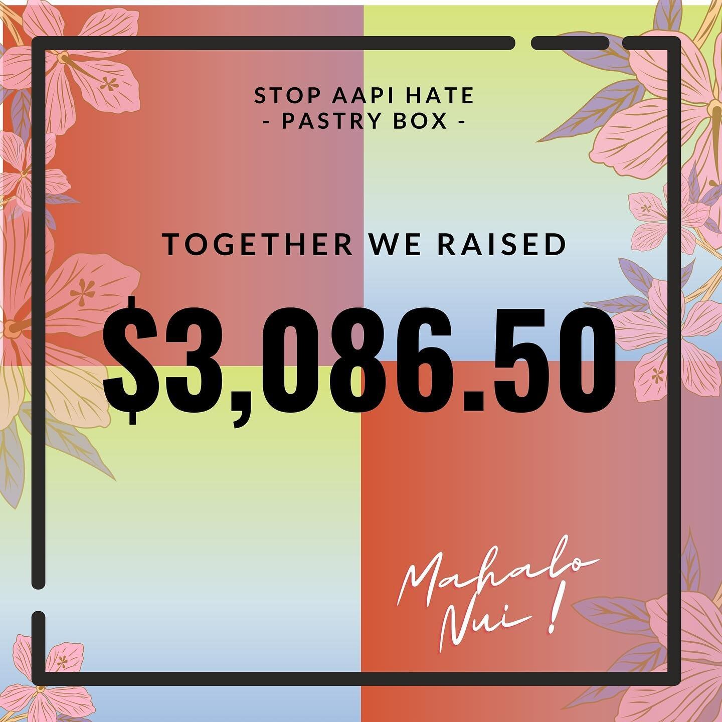 Here it is:

TOGETHER WE RAISED $3086.00 in sales and donations for Hate is a Virus: commUNITY Action Fund. We are grateful for everyone who donated, reached out to us, gave us encouragement, and cheered us on as we pulled this all together.

This la