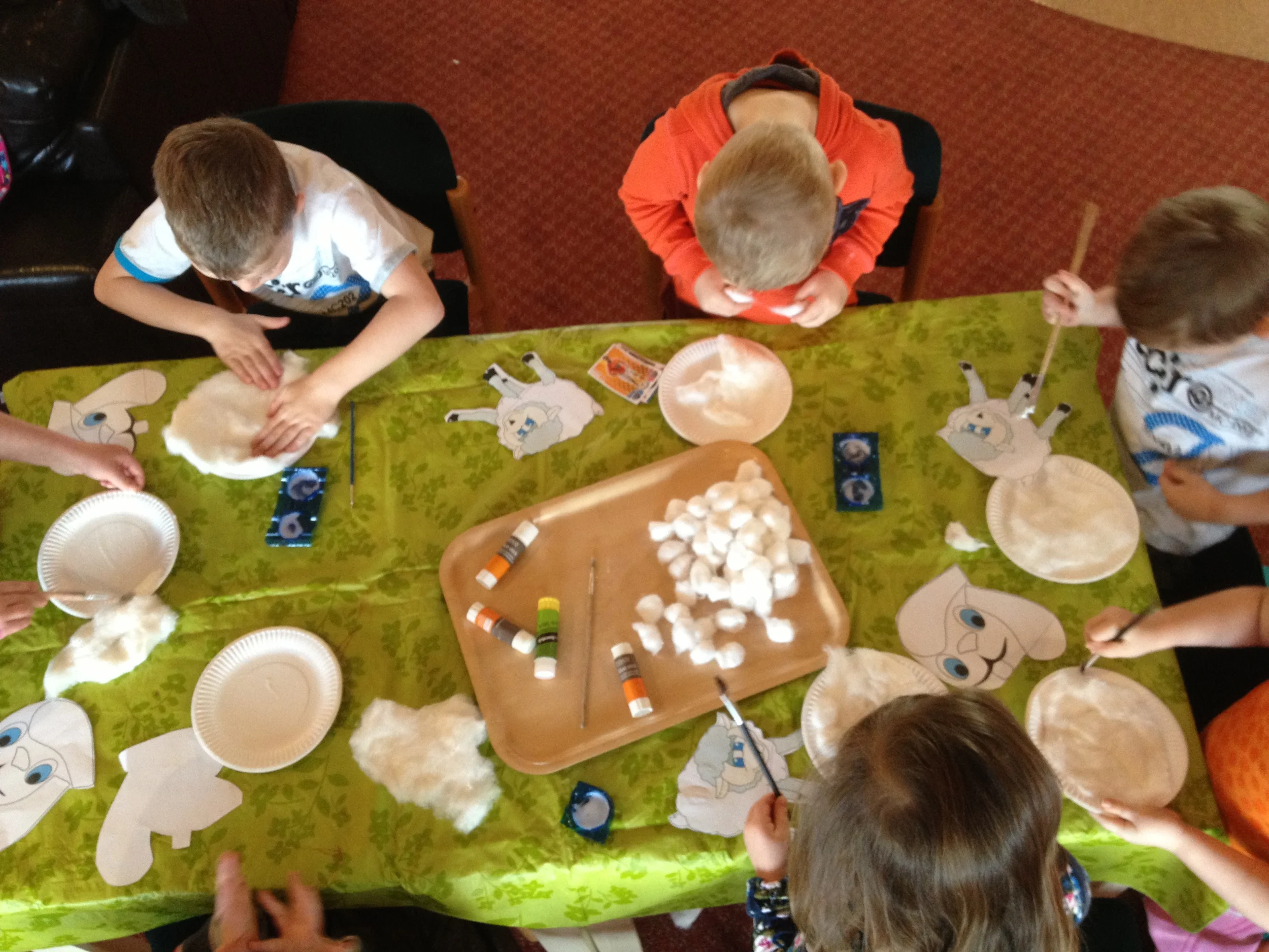 Children busy with one of the many morning activities.