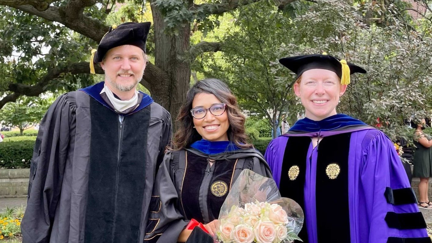 Profs. Youngblood and Erk with Dr. Bose, 2021