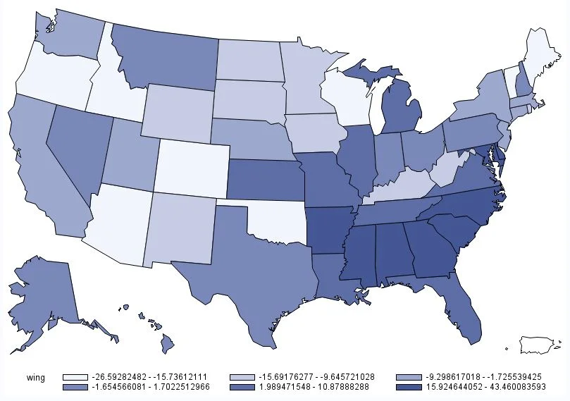 Chicken Wing Demand by State