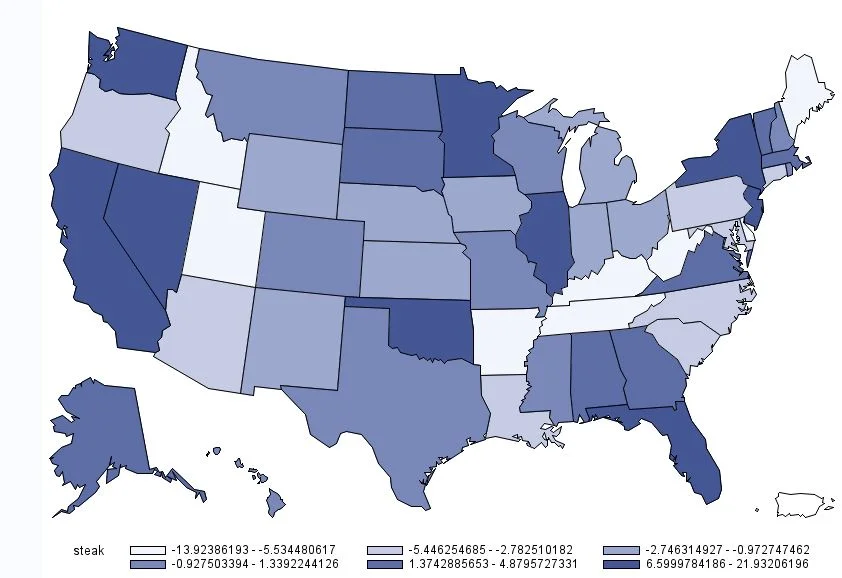 Beef Steak Demand by State