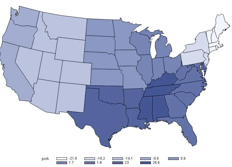 Differences in Spending on Pork by Region