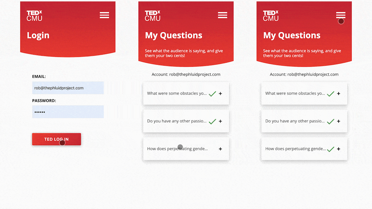 Upon logging in with their credentials, speakers are taken to the “My Questions” page, where they can see what attendees have asked them throughout the conference. They can reply to questions, change their answers later, or even delete replies. Once a question is replied to, it is displayed on the public facing “Speaker Q&A” page, where audience members can read speaker’s replies.
