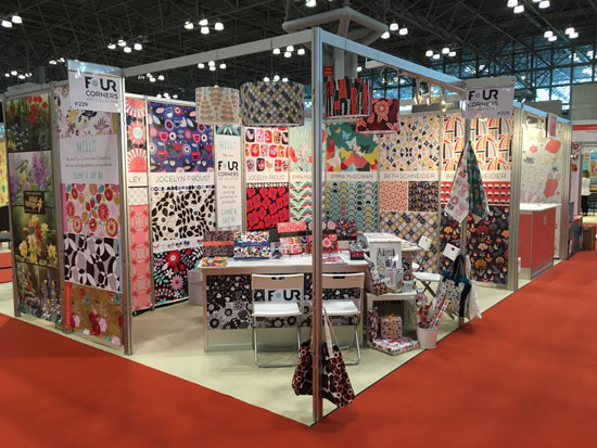 Our final booth. Look closely in the corner, we have 4 lampshades with our designs on them!