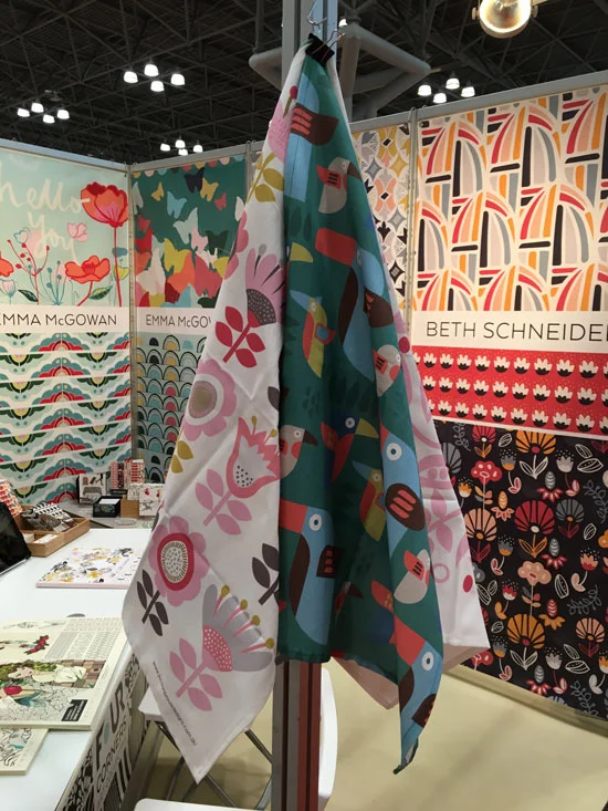 Tea towels hung from one of the posts