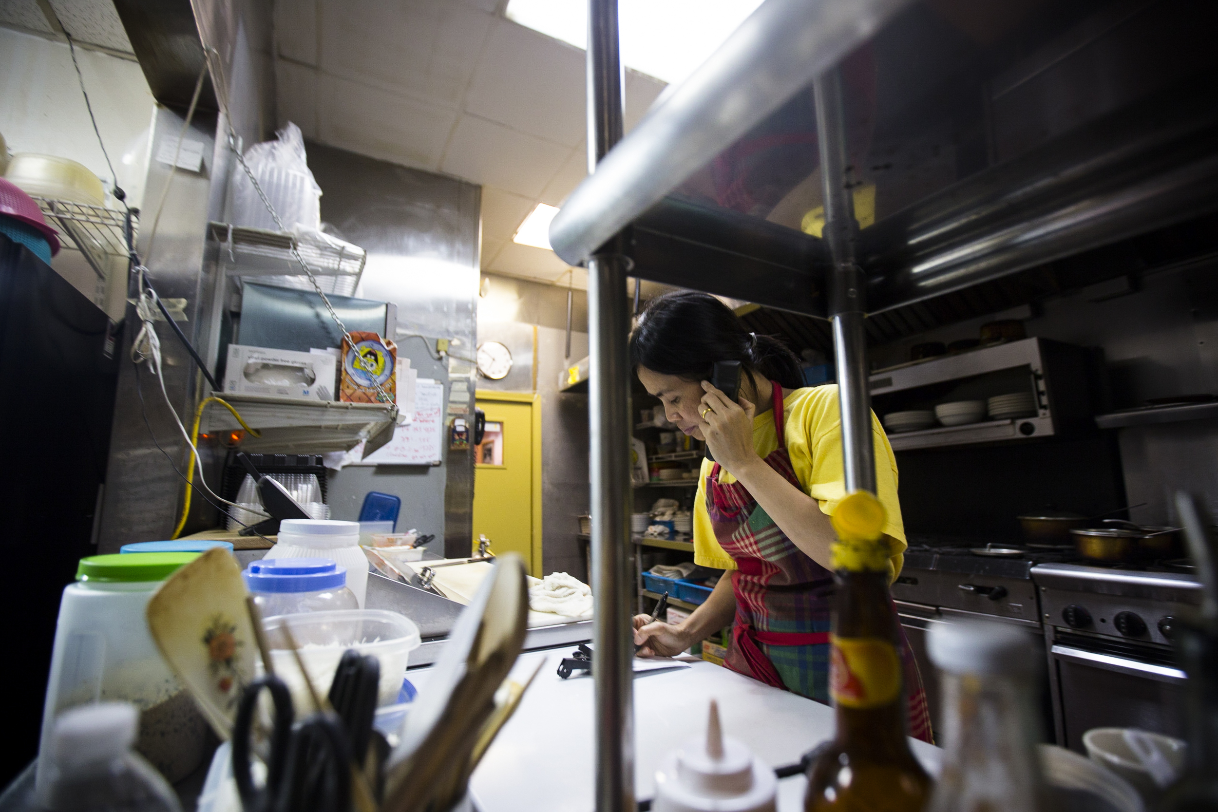  Thawdar Kway, the wife of Yoma's owner. Due to visa problems, she was separated with her husband for almost a year, waiting alone for the visa to be processes in Bangkok, Thailand. Now she helps out in kitchen of Yoma. By Ann Wang 