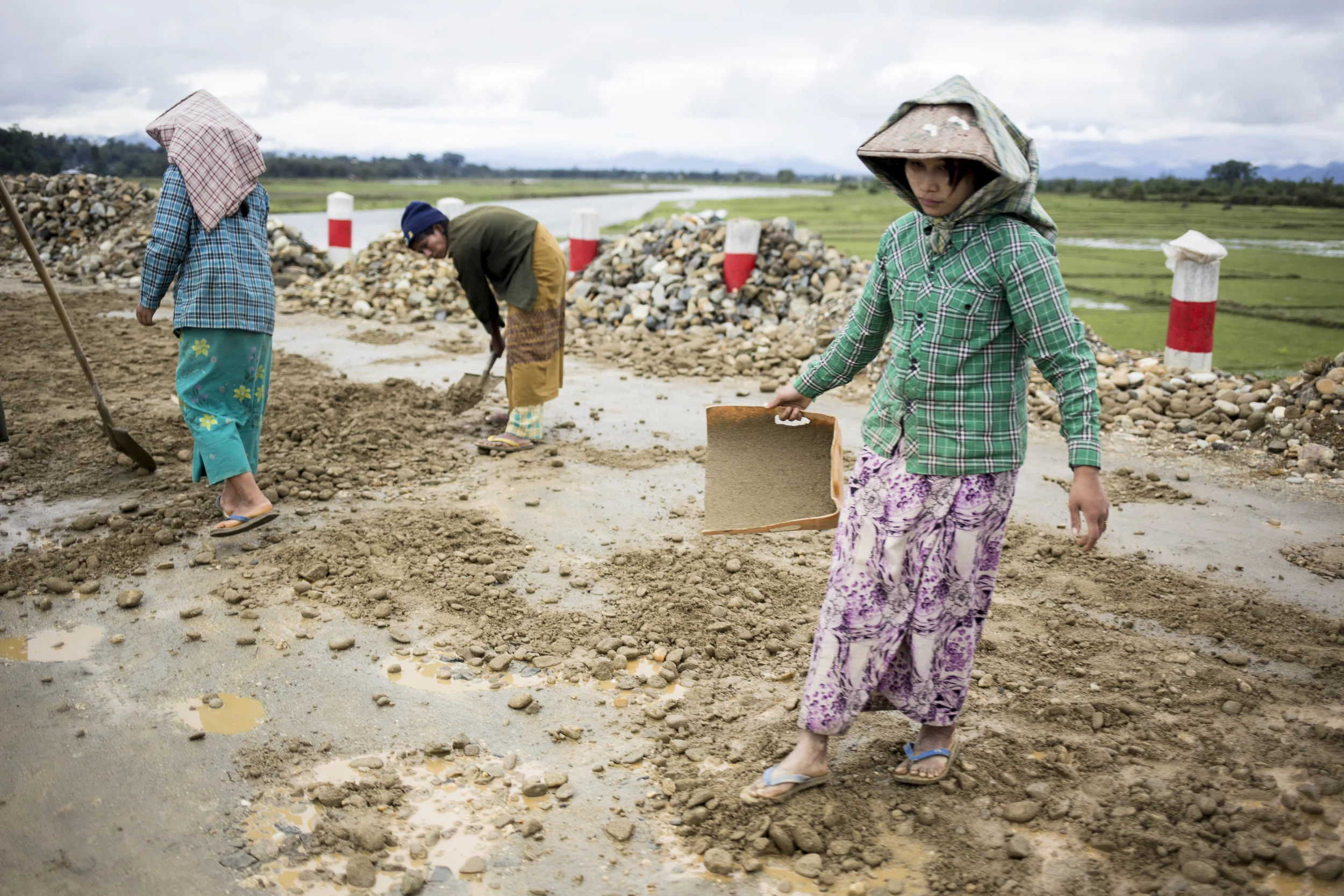 The main roads in Putao is built in the past two years, but majroity of the roads is still mud. photo by Ann Wang