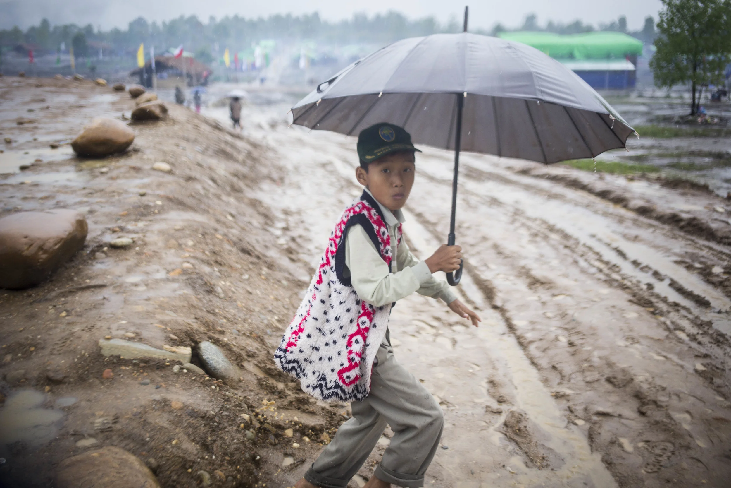 Bad road condition in Putao. Photo by Ann Wang