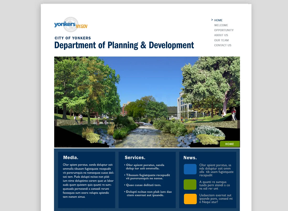  Yonkers Department of Planning &amp; Development, website design concept&nbsp; |   Y-enterprise.com   