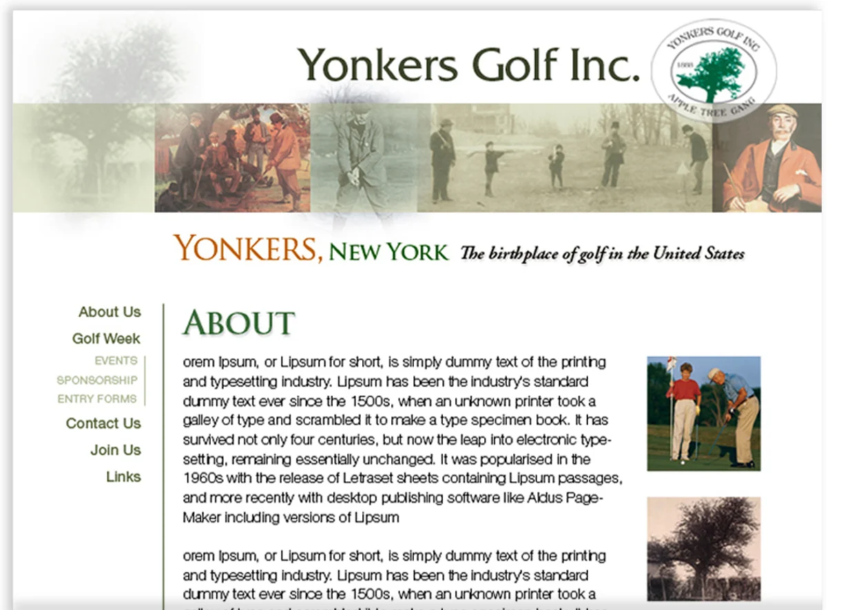  Original Website for Saint Andrews Golf Club of Yonkers, NY    