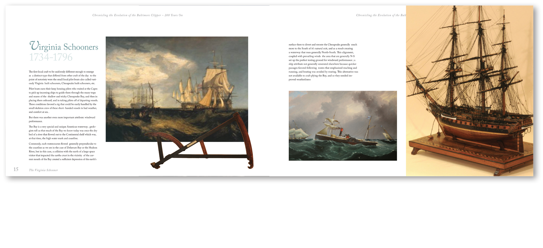  Inside spread design for Baltimore Clipper display book 