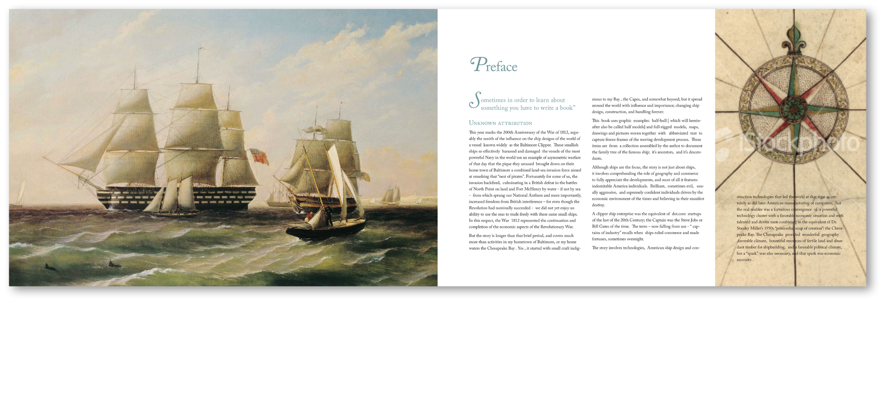  Inside spread design for Baltimore Clipper display book  ​ 