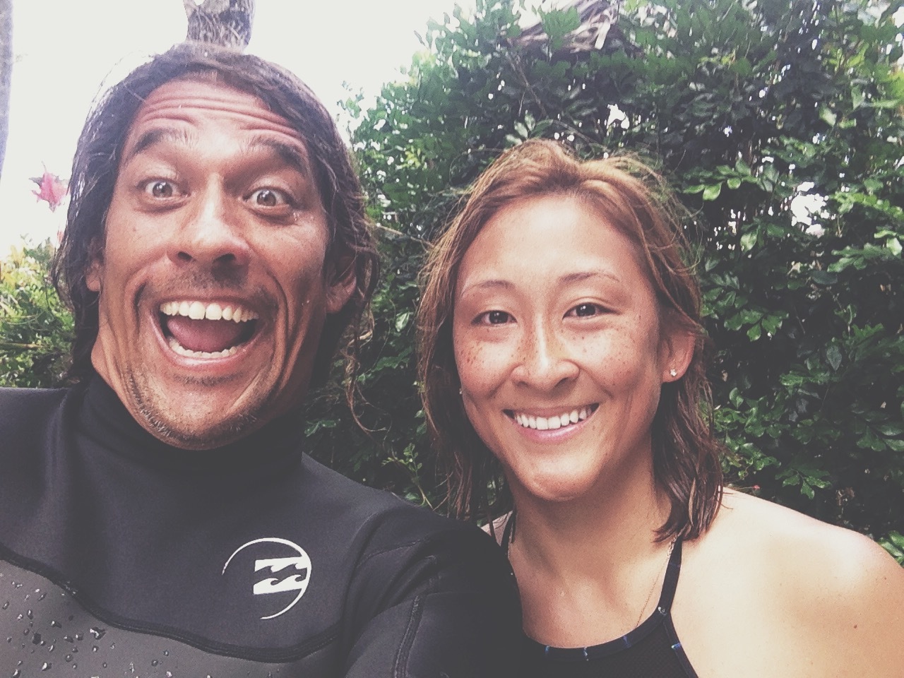 The man, Tamayo. Post surf selfies. Stay in the moment, no cameras or technology out in the water!