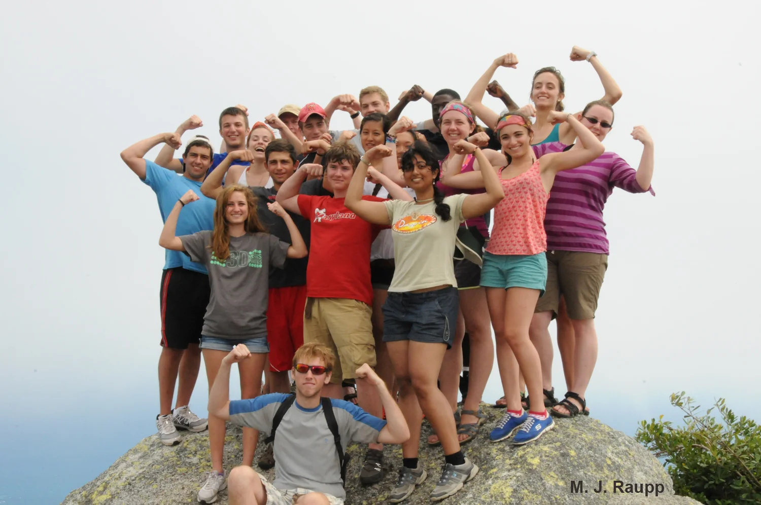 Maryland students show their might atop Cook's Look, off the coast of Australia.