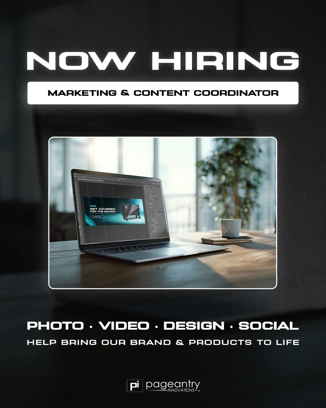 WE'RE HIRING!

Pageantry Innovations is looking for a Marketing &amp; Content Coordinator to help us bring our products, people, and brand to life.

You&rsquo;ll get to:
- Capture photo &amp; video
- Create graphics &amp; marketing materials
- Manage