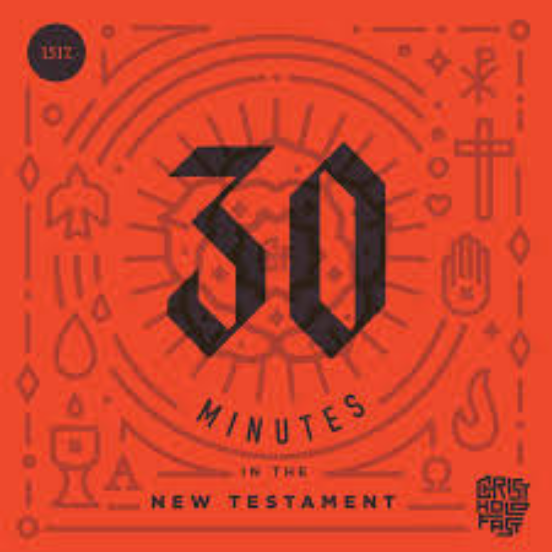 30 Minutes in the New Testament podcast logo, featuring a large number 30