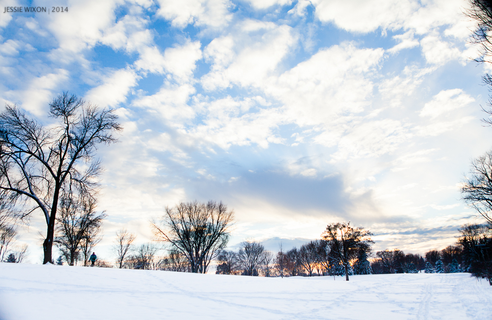 Madison, Wisconsin winter sunset.