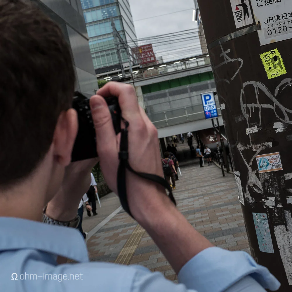 Martin shooting the graffiti seen in his blog post, Like A Leica