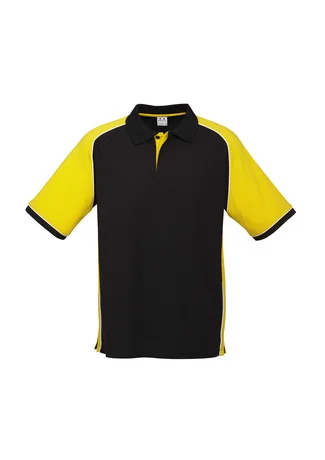 P10112 Men's polo $27.90 65% Polyester 35% Cotton Pique Knit Black/yellow sizes: s m l xl 2xl 3xl 5xl