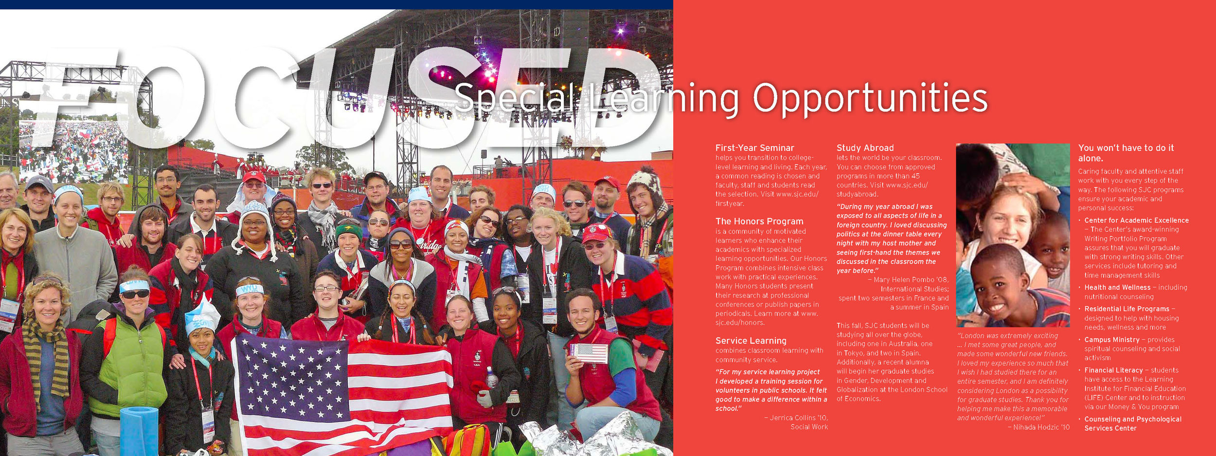 Viewbook Spread - Special Opportunities