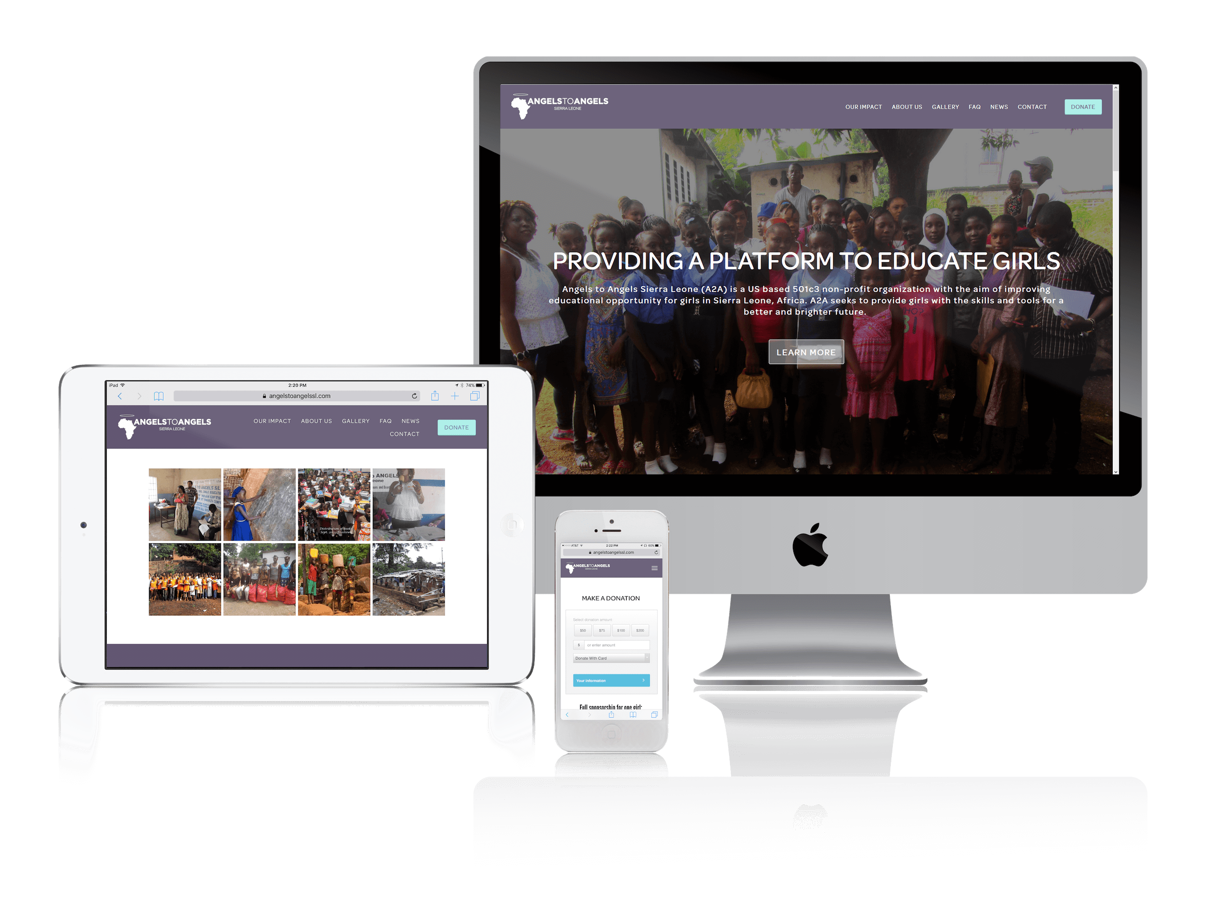 Squarespace for Nonprofit Supporting Education for Girls in Africa 