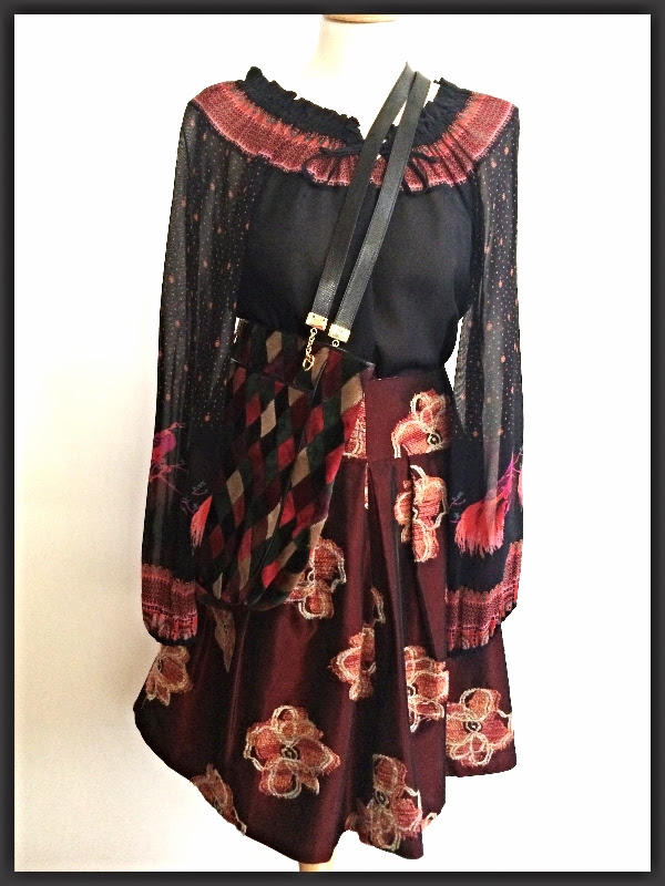 Vintage 70s Peasant Blouse Walter Embroidered Skirt Vintage Bottega Veneta Bag