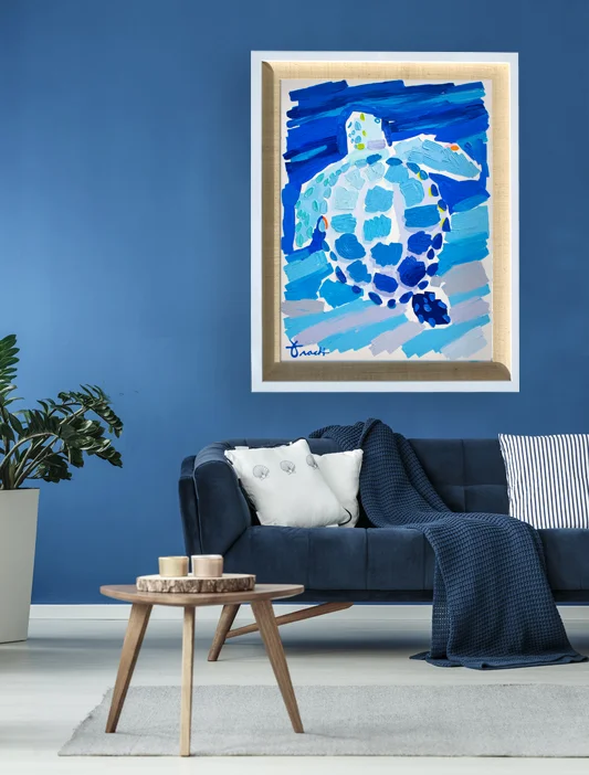 "Alligator Reef Blue Turtle 1" Available, Acrylic