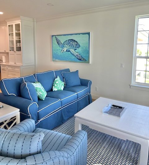 "Cruisin Sea Turtle" 38"x62" Original Acrylic on Canvas, Framed