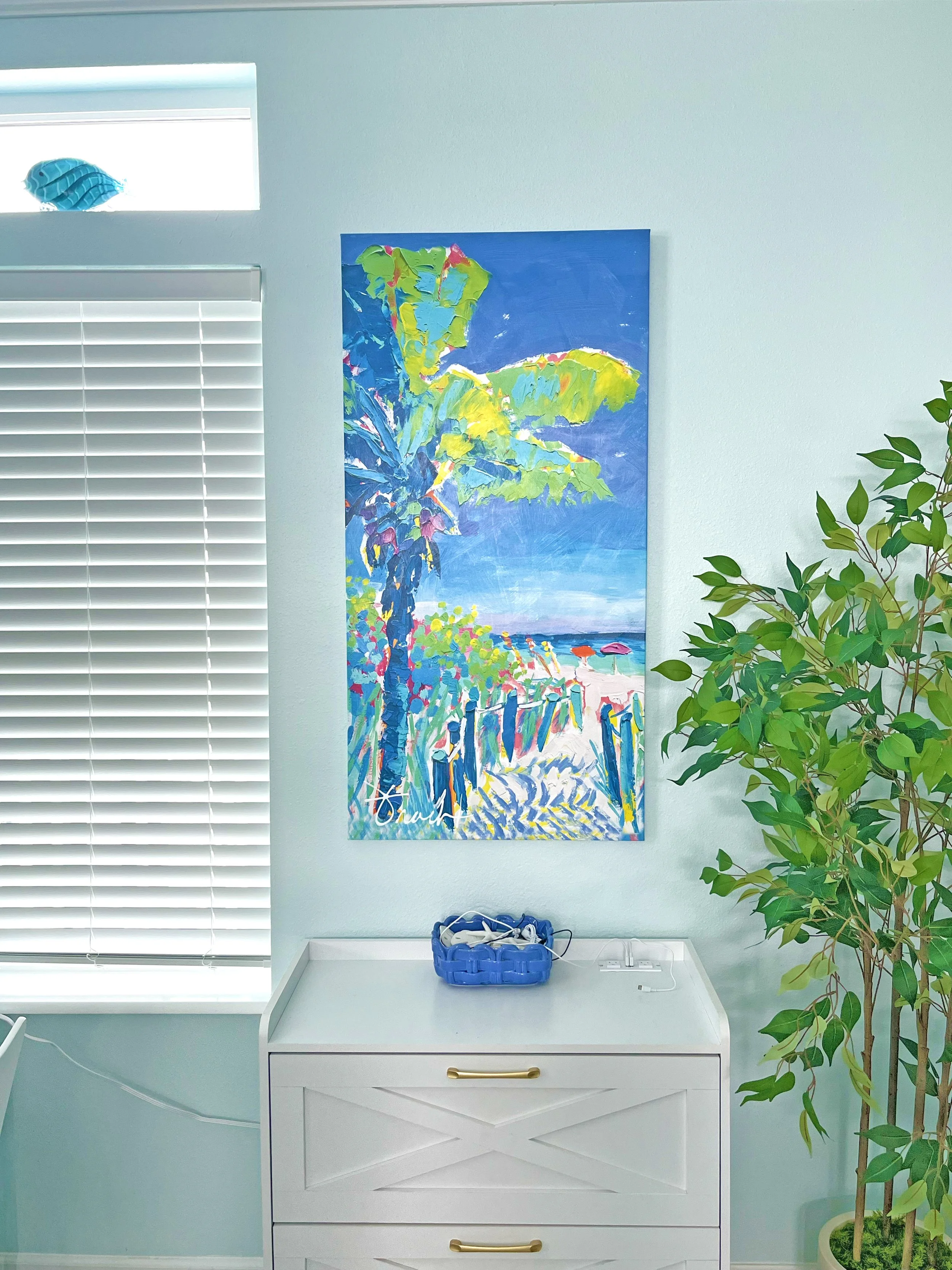 24x48 Juno Beach Palm, Giclee on Canvas, Gallery Wrapped