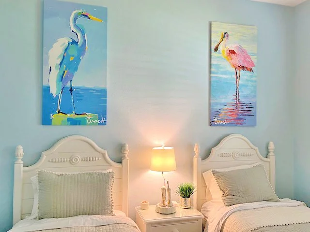 24x48 Spoonbill and White Heron Giclees on Canvas, Gallery Wrapped