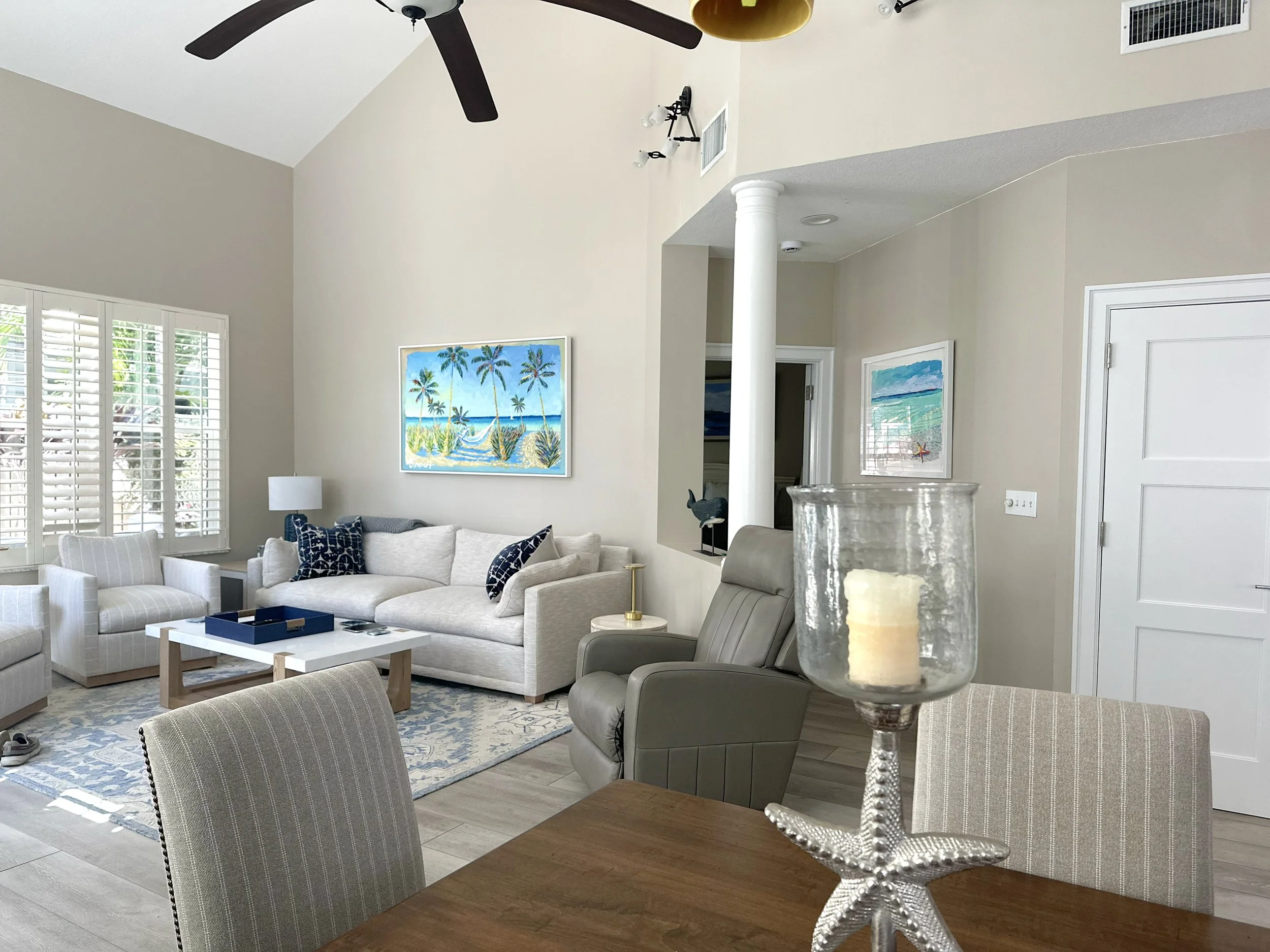 38x62 ORIGINAL Acrylic on Canvas, "Coco Palm Beach" and 29x36 ORIGINAL "Crystal Sea Beach w/ Starfish"