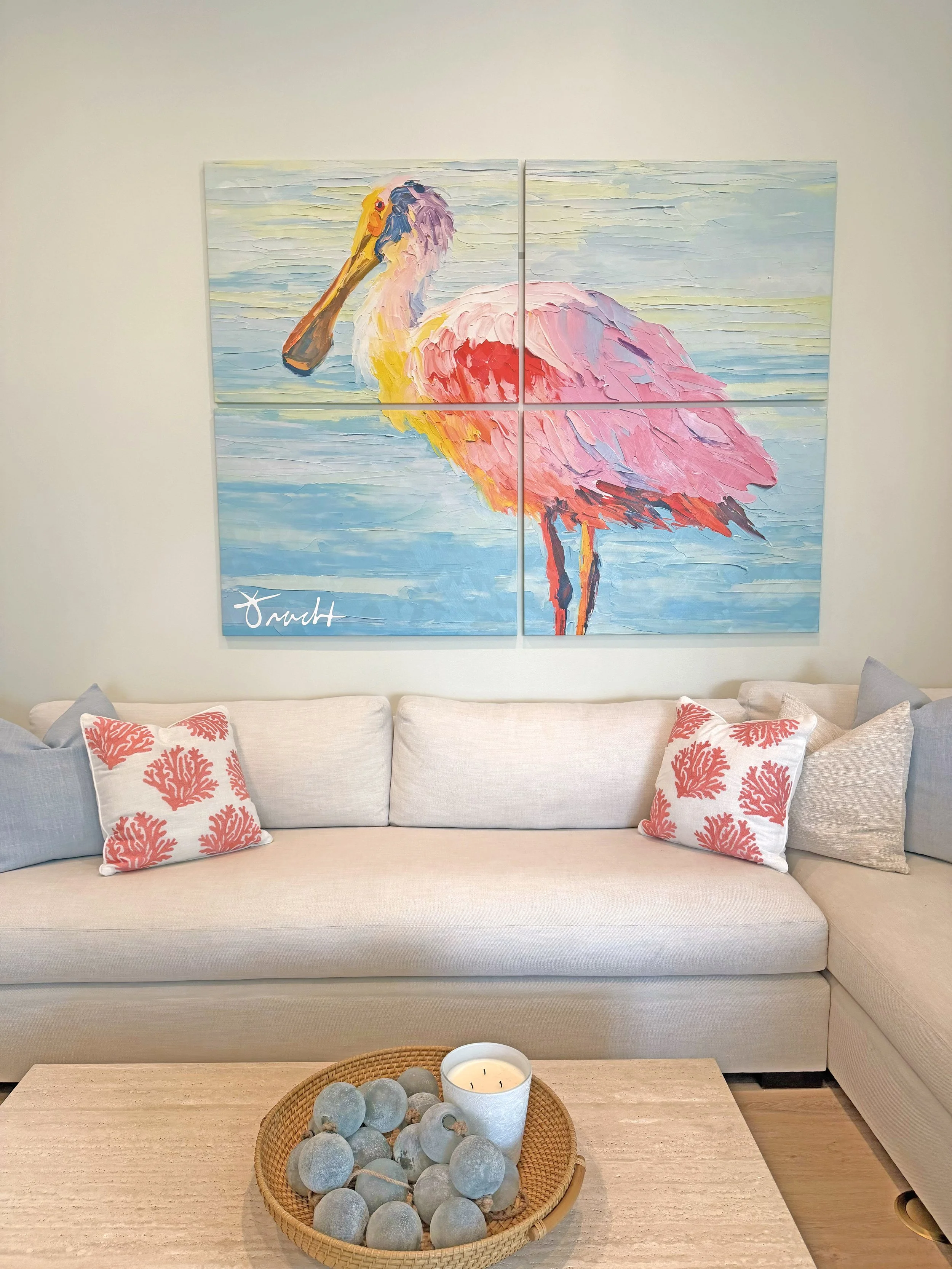 "Spoonbill Shores" Canvas Multi-Panel Gallery Wrapped Print, 60x80