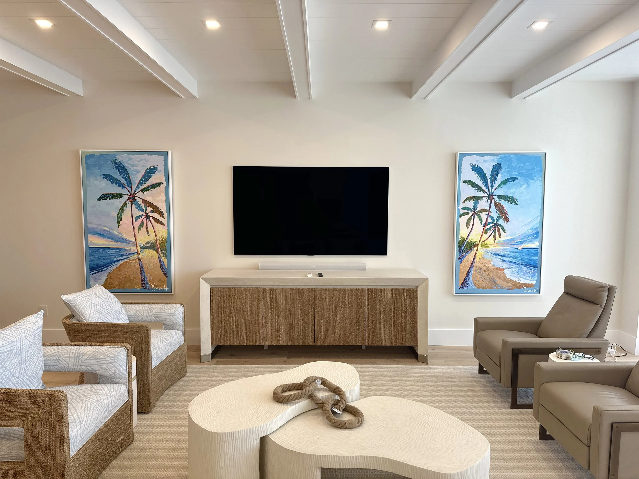 "Sunset Palm Beach" Series, 38"x62" ORIGINAL, Acrylic on Canvas,