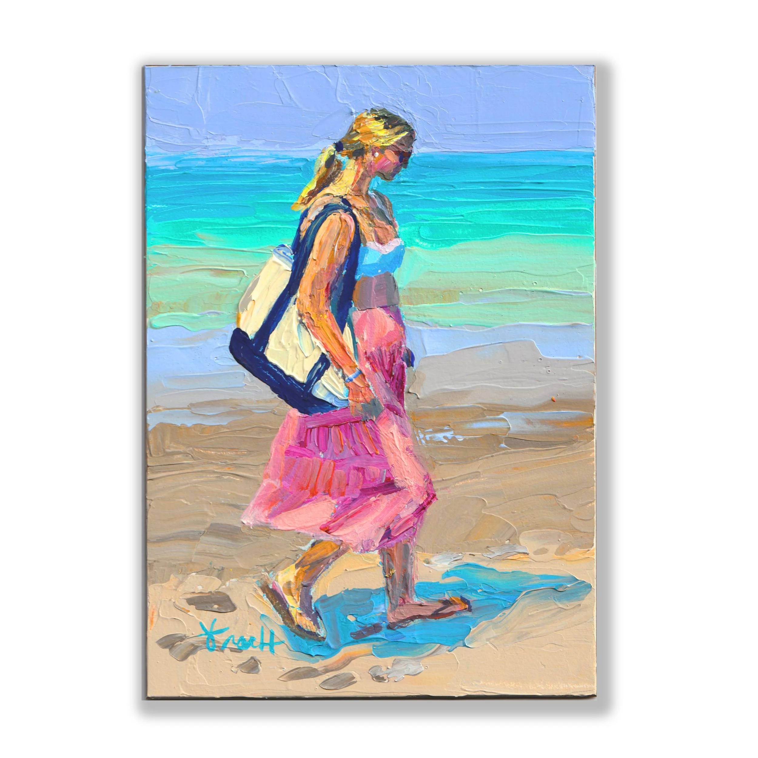 "Hot Sand 1" ORIGINAL Acrylic on Panel (13" x 15" Framed)