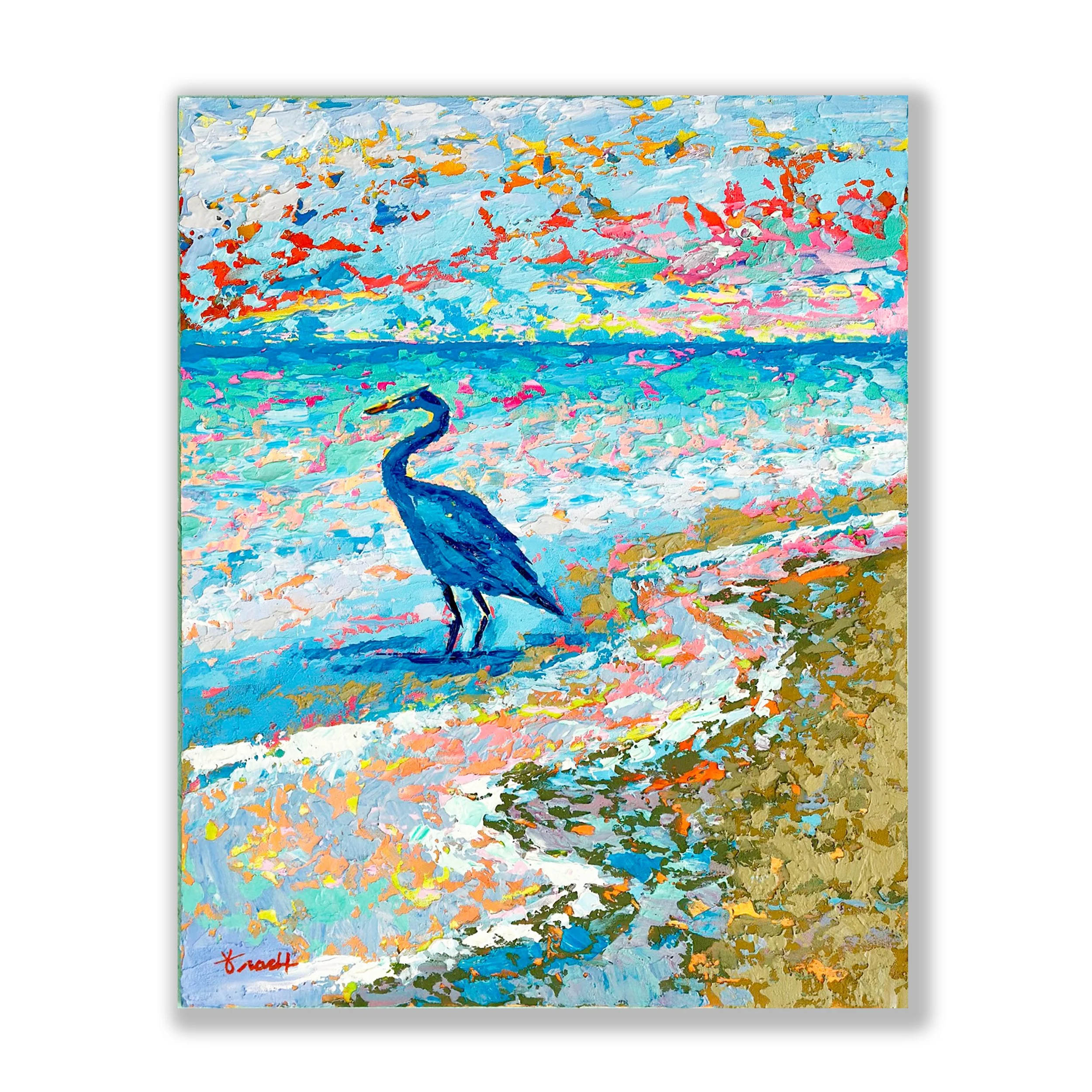"Blue Heron Shores 9" ORIGINAL Acrylic on Panel (26" x 30" Framed)