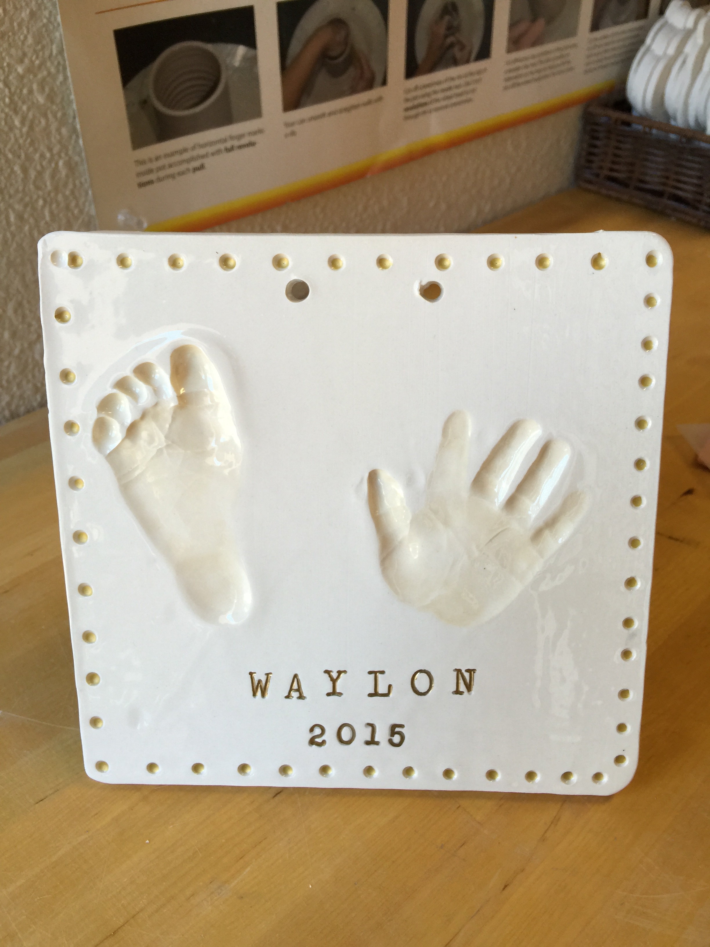 Clay Hand Print Plaque