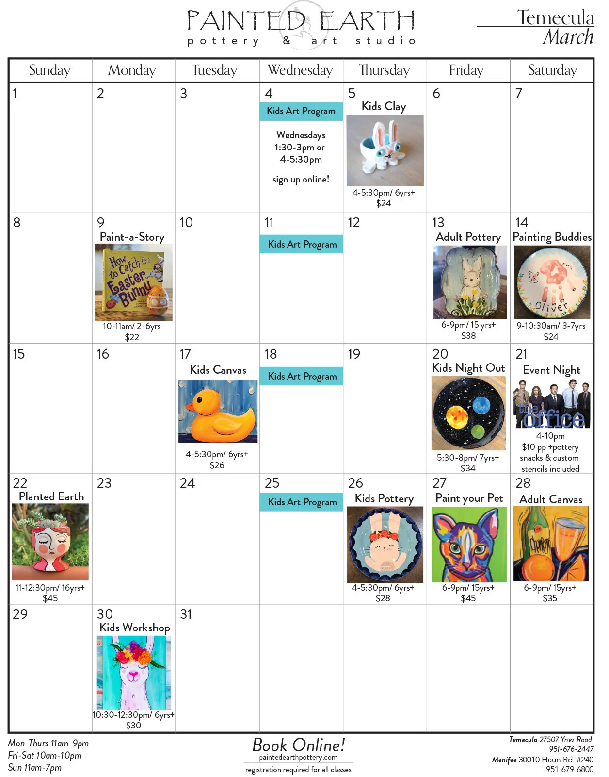 Upcoming Classes Temecula — PAINTED EARTH