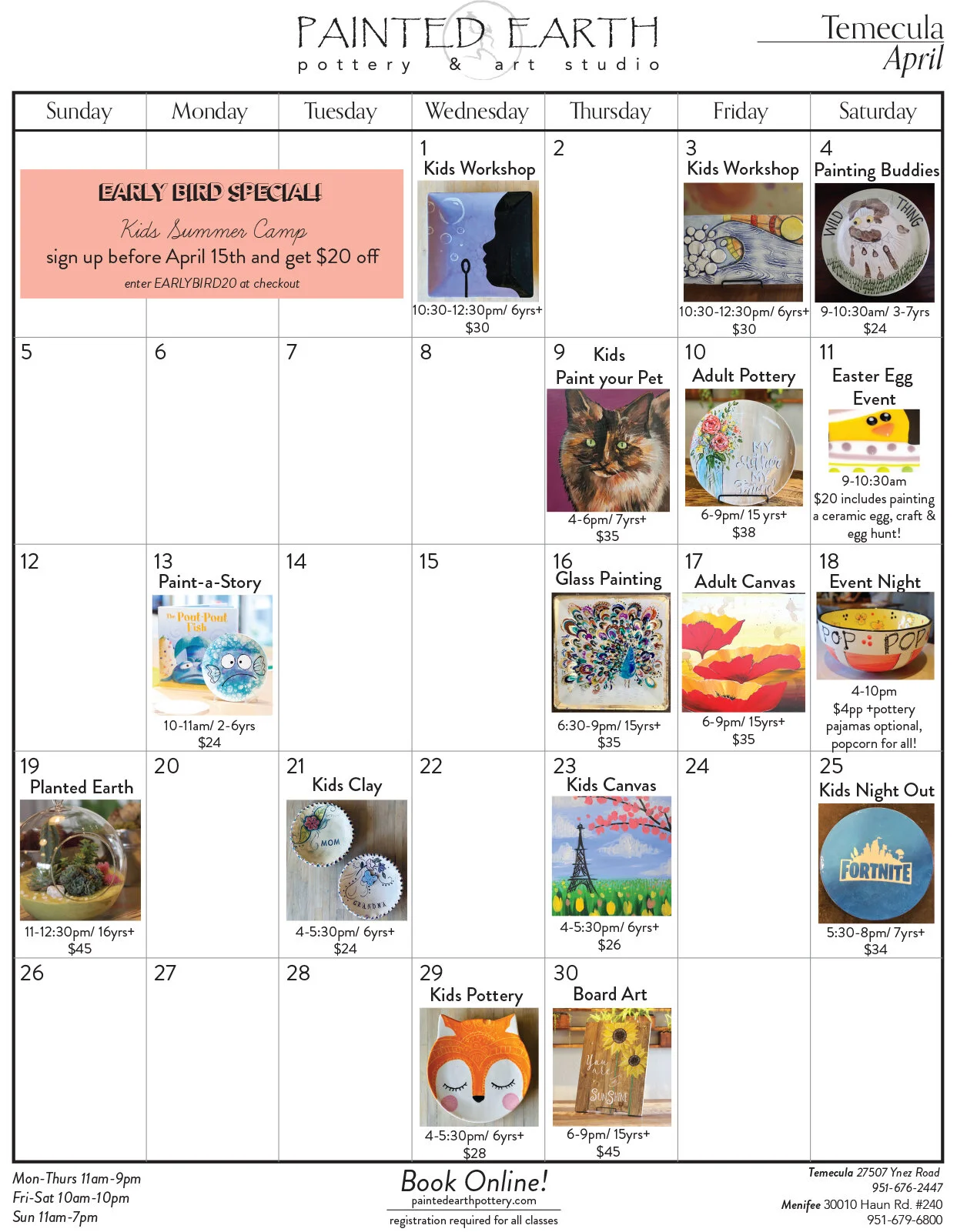 Upcoming Classes Temecula — PAINTED EARTH