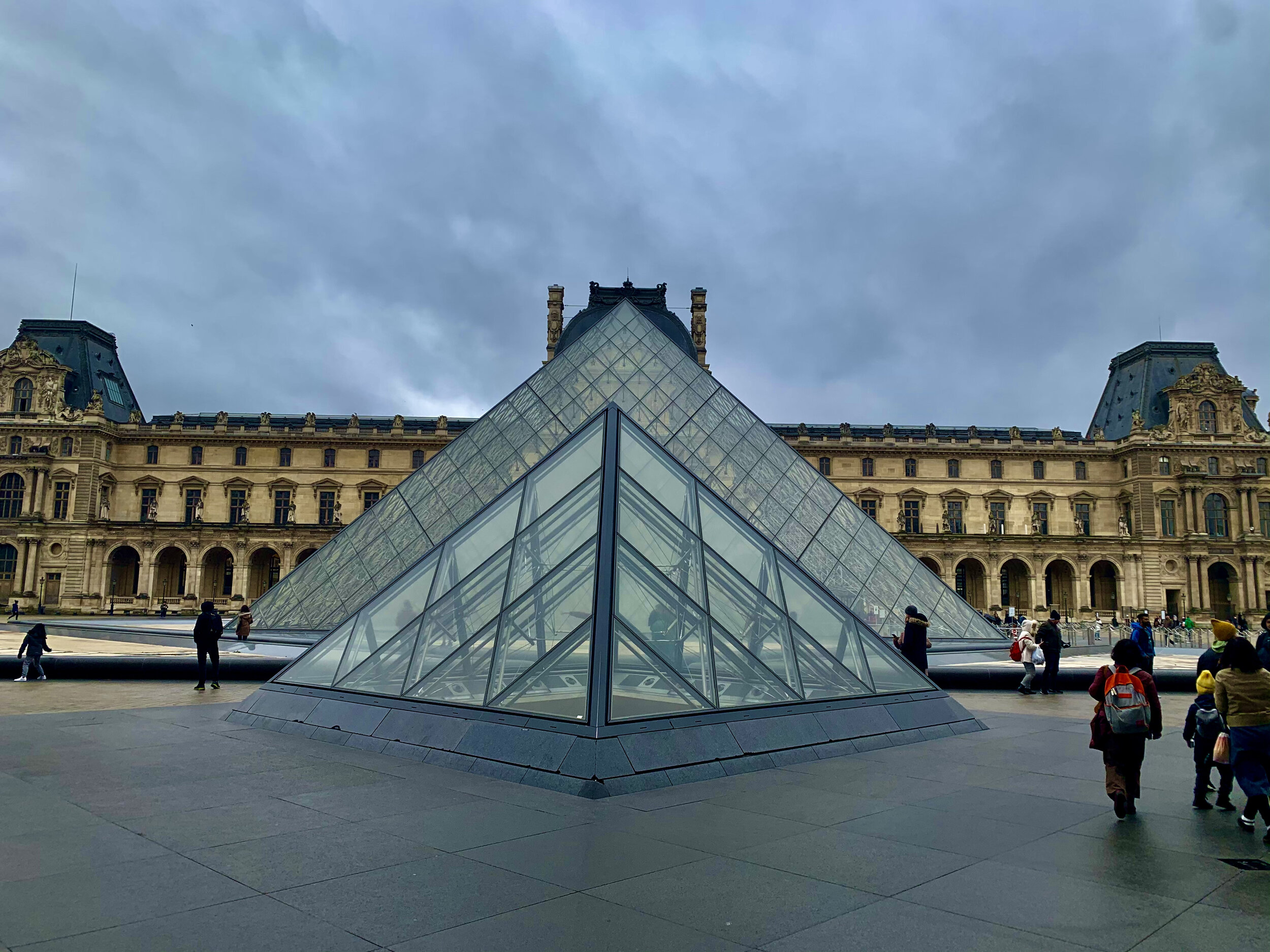  I. M. Pei’s famous glass pyramid at the Louvre. In the tourist guides it’s recommended  not  to take this entrance due to the long lines. But as my visit was in late February, COVID-19 had begun to became the subject of popular discussion throughout