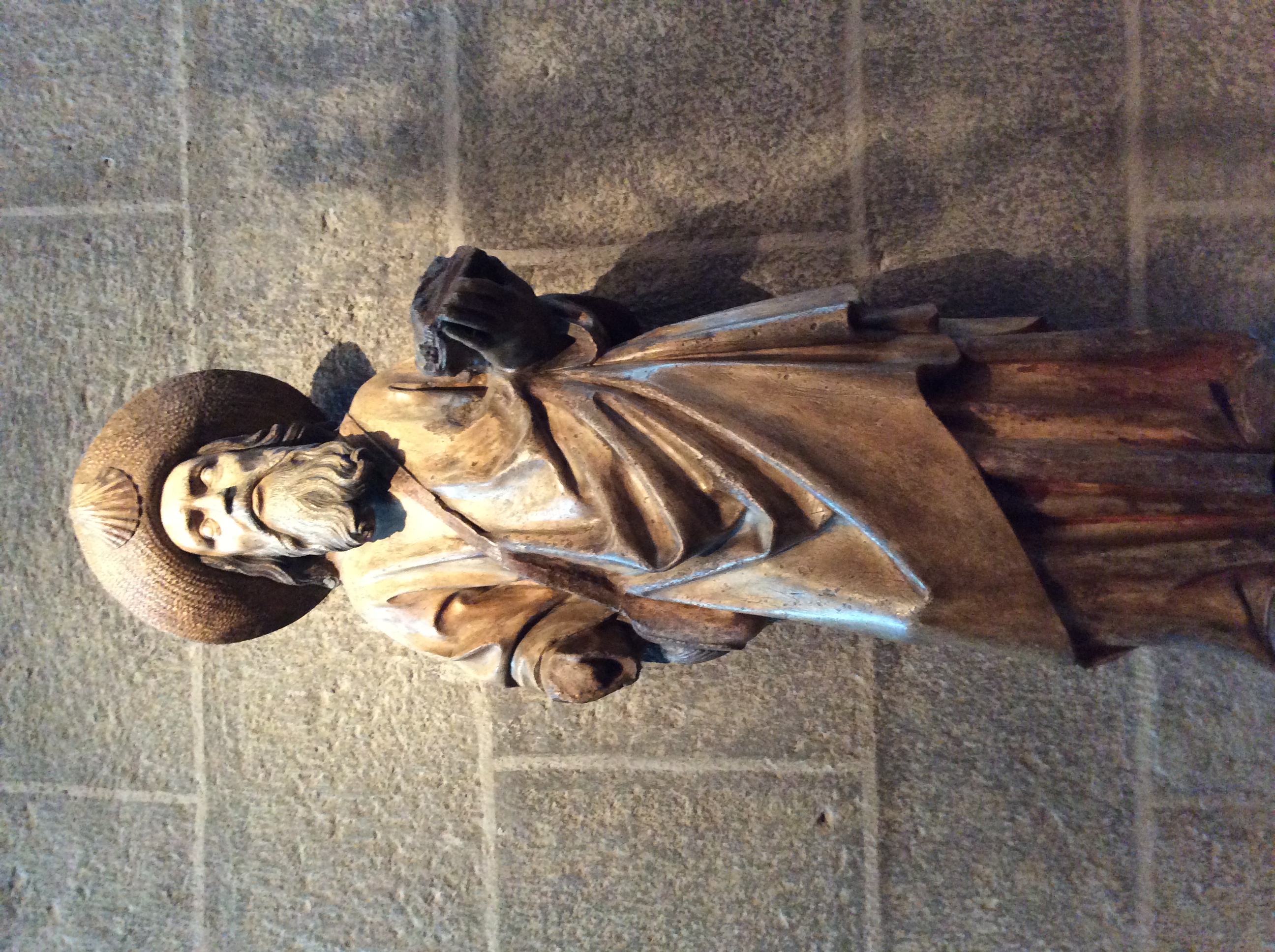 This pilgrim statue resides in the cathedral where it all began in 950