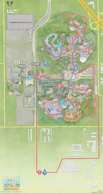 10K and 5K Course Map from runDisney