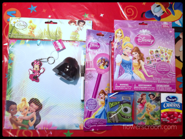 Some of the items in the girls goodie bag