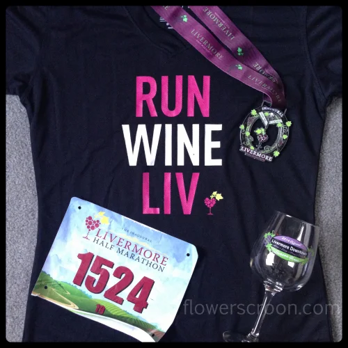 Bib, shirt, glass, medal. Nicely done, Livermore!