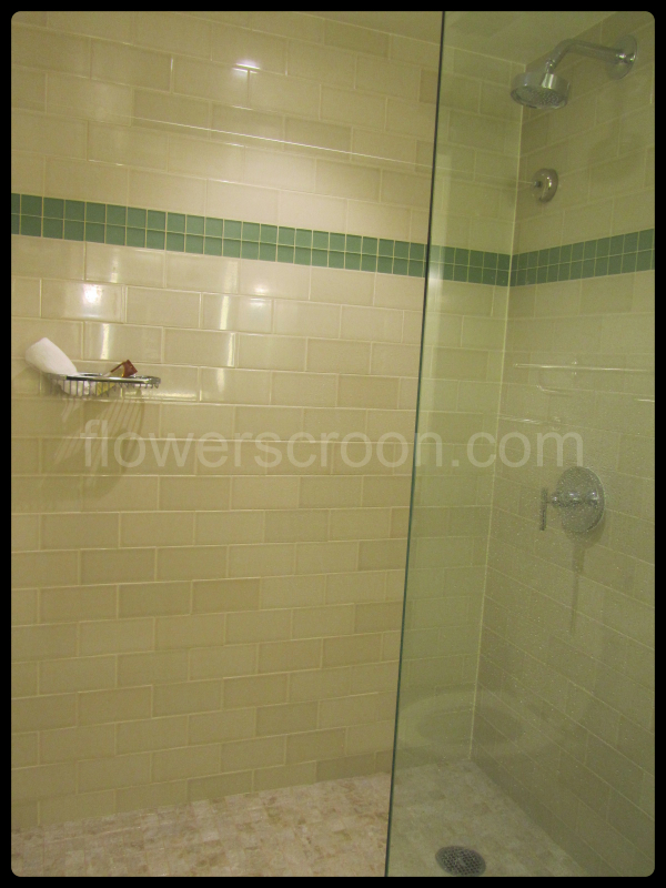 Open shower inside bathroom