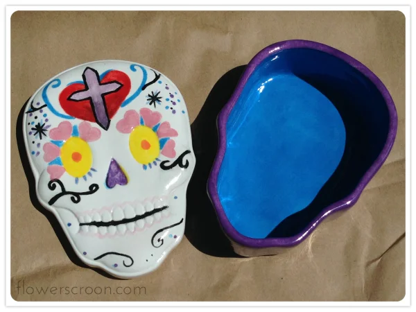 Sugar skull box lid and box