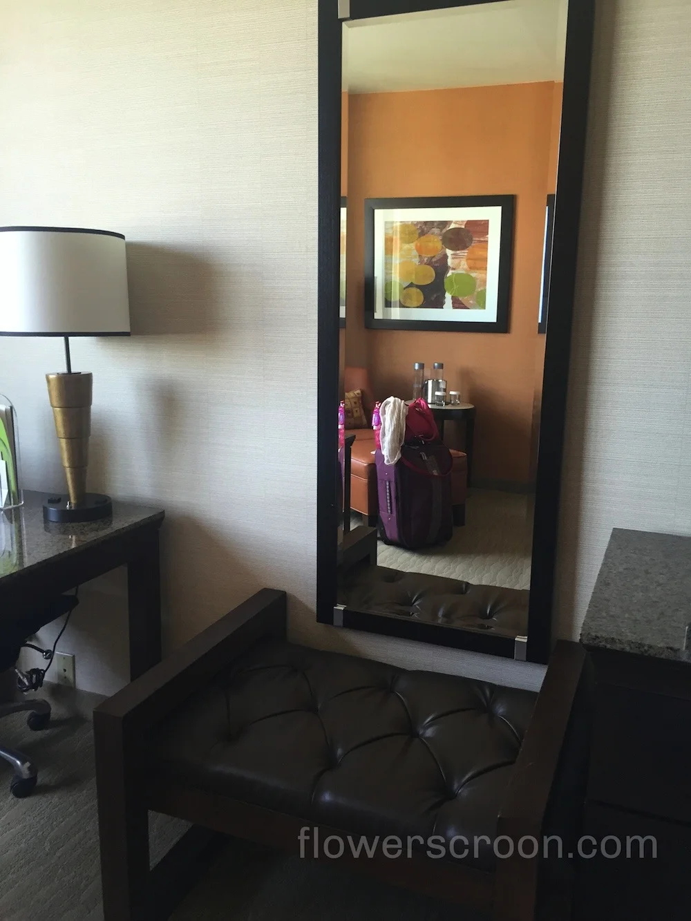 Ottoman and mirror