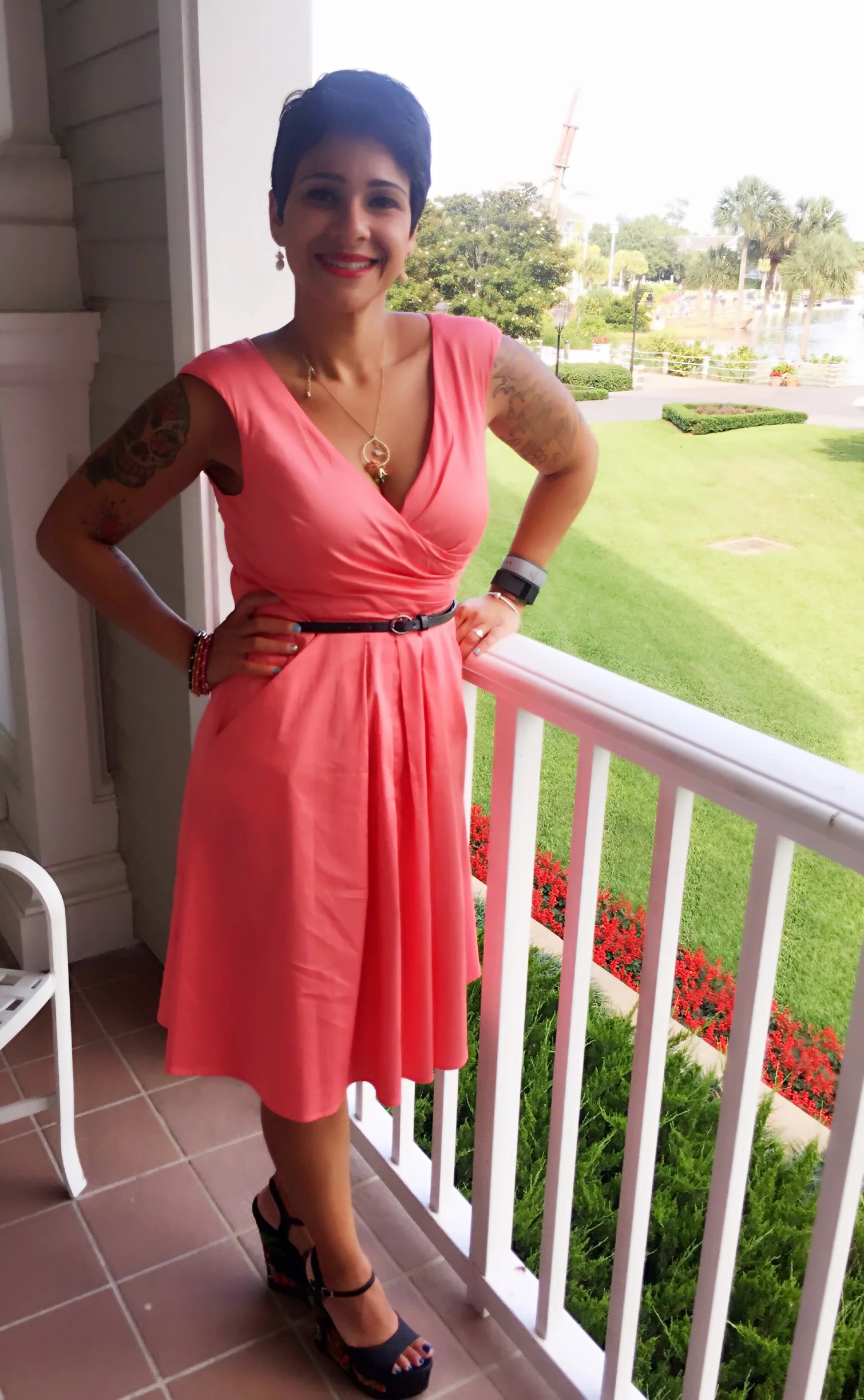 Photo from the patio of our beautiful room at the Yacht Club Resort
